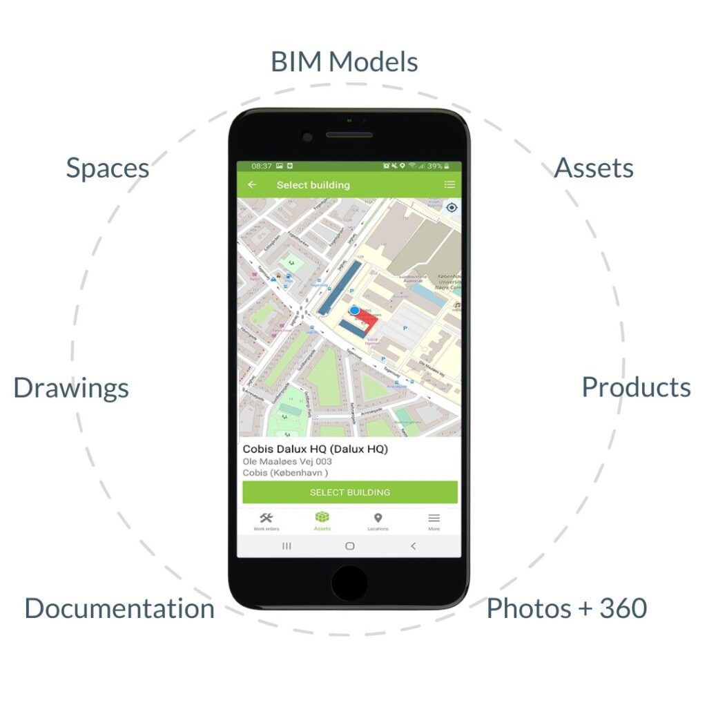 Dalux FM ensures access to the most updated BIM-models, drawings and FM documentation