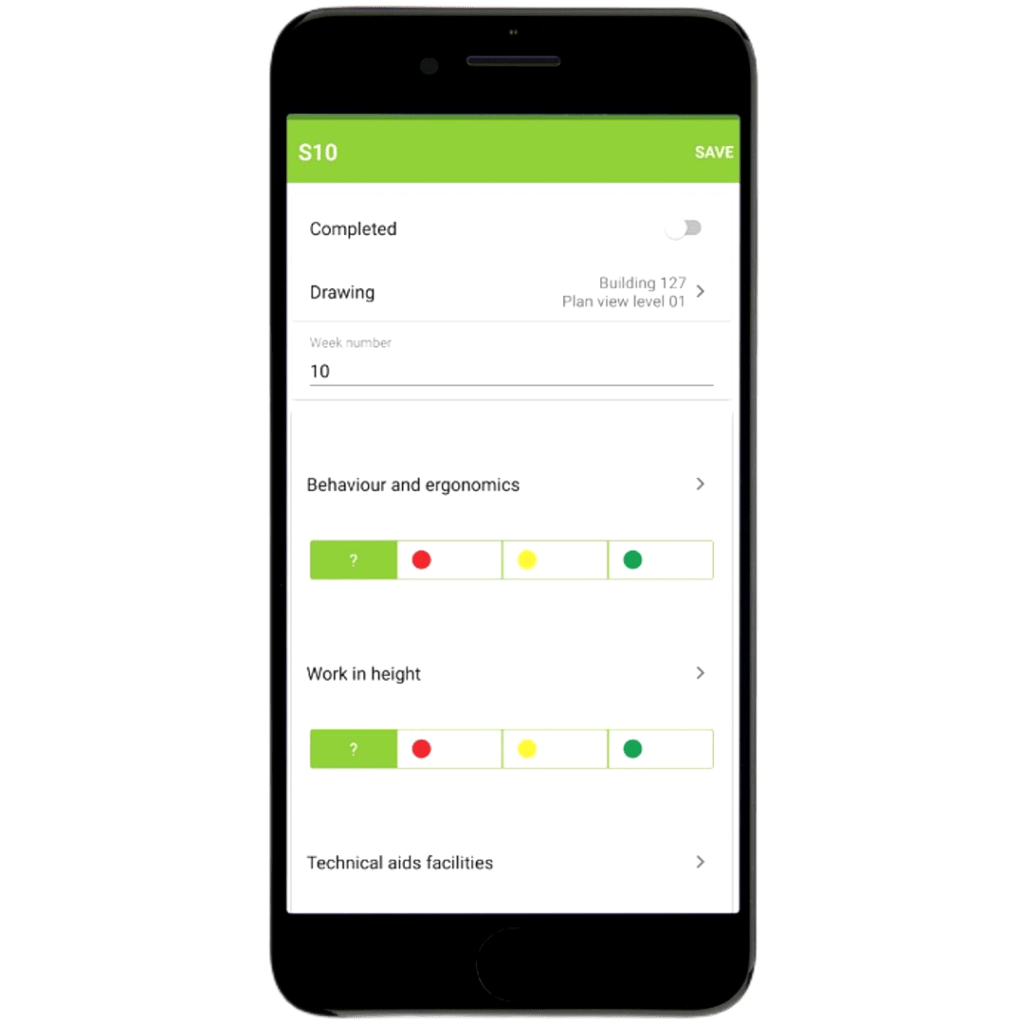 Checklist functionality in BIM mobile app
