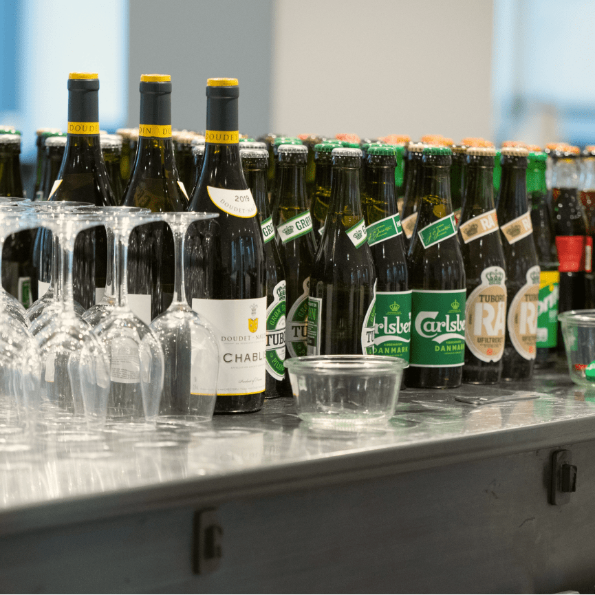 Beers and wine job at dalux networking event